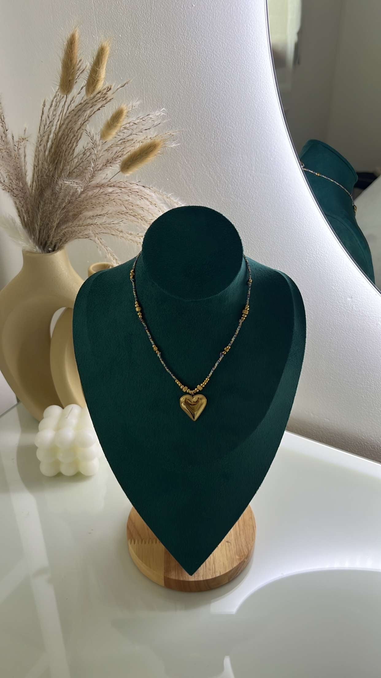 COLLIER Golden Heartline blue